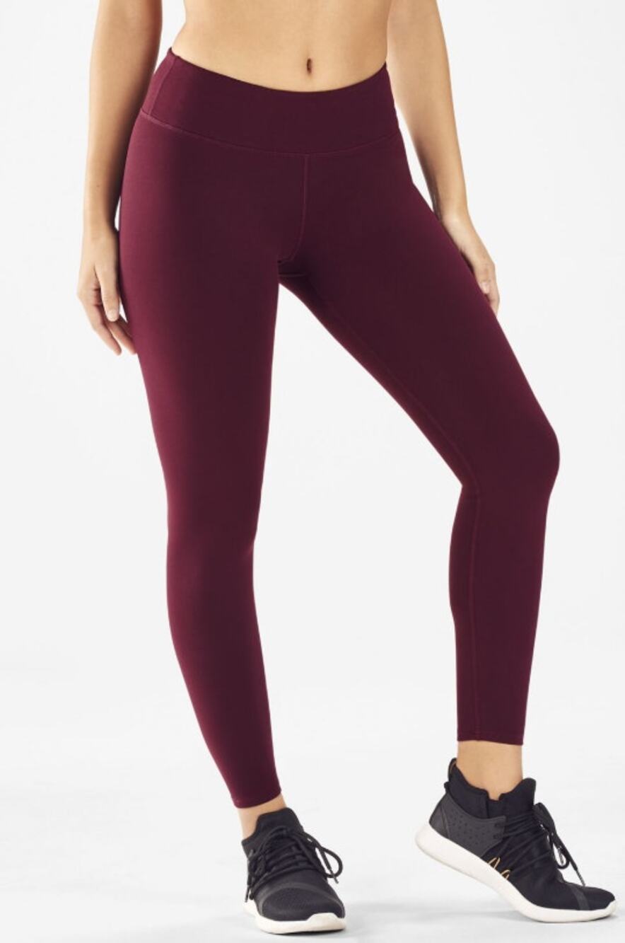 Fabletics Define Mid Rise 7/8 Legging Merlot Burgundy NWT Performance Women's M